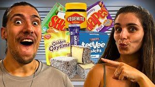 British Couple Try Australian Snacks 