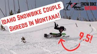 Idaho #Snowbike Couple Shreds With Snowbike Nation! Riding the Rale, Riot 3, and Yeti Kits.