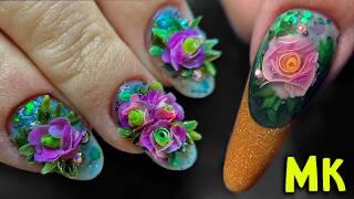 НОВИНКА️ОПАСНЫЙ МАНИКЮРЦветы В НОГТЯХ! 3D Art Френч.Batik nails flowers.wow nail art tutorial