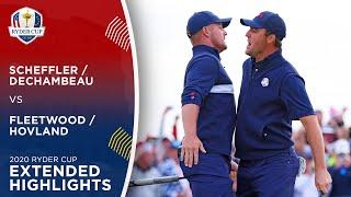 Scheffler & DeChambeau vs Fleetwood & Hovland | Extended Highlights | 2020 Ryder Cup