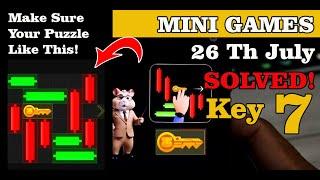 Mini Games Puzzle 26 July Solved | Daily Reward Hamster Kombat Mini Games