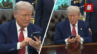 Trump silences phone calls during executive order signing: 'It's only a congressman'