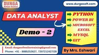 DATA ANALYST tutorials || Demo - 2 || by Mrs. Eshwari On 11-03-2025 @7AM IST