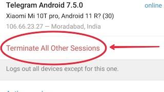 How To Terminate All other Sessions in Telegram