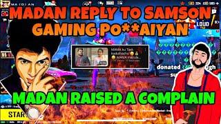 MADAN REPLY TO SAMSON GAMINGRAISED COMPLAIN AGAINST HIM#madan #madanop #madanlive #bgmi#trending