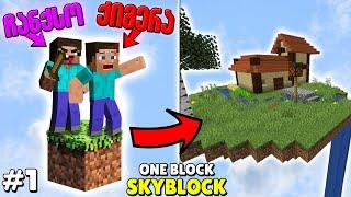 Minecraft მაგრამ ერთ ბლოკზე?! | Minecraft ONE BLOCK SKYBLOCK #1