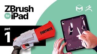 ZBrush for iPad 2024 — part 1: how-to make a nerf gun — using hard surface modeling techniques