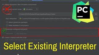 How To add or Select Previously Configured Interpreter in PyCharm Project   | Mr.Vaibhav|