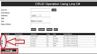 How To Delete Selected Rows from GridView in Asp.Net C# Using Linq SQL