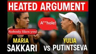 Maria Sakkari and Yulia Putintseva in heated argument