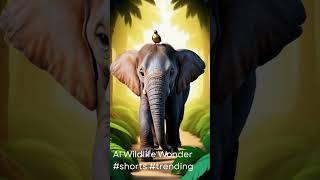 Magical Baby Elephant in Jungle  | AI Wildlife Wonder | #shorts #trending