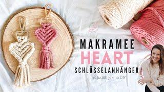 Makramee Herz Schlüsselanhänger knüpfen | Valentinstag, Hochzeit