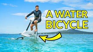 A hydrofoil bicycle for the water (Manta5 Hydrofoiler XE-1)