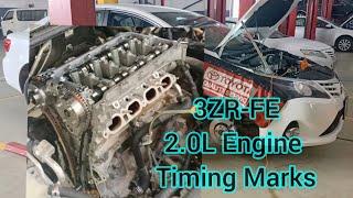 3ZR-FE 2.0L Engine Timing Chain Marks Setting Of Toyota Avensis 2014