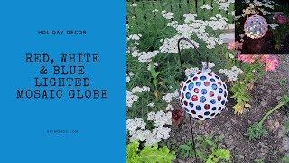 July 4th Patriotic Outdoor Red, White, & Blue Hanging Globe LIght