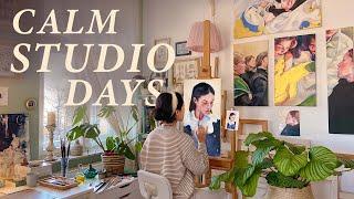 Keys to Happiness & High Performance ️ Painting with Oil Colour and Gouache +Cleaning day; Art Vlog