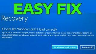 How To Fix it Looks Like Windows Didn't Load Correctly Blue Screen Recovery Error