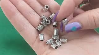 Antique Silver Tibetan Zinc Tube Spacer Beads 6mm x 8mm Pack Of 30 HA17210