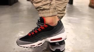 Nike Air Max 95 "Wolf Grey/Challenge Red" - On Feet Video @ Exclucity