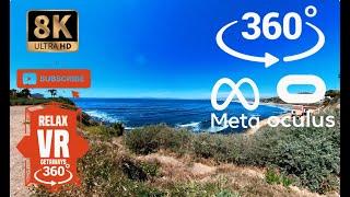 VR 360° 8k GETAWAYS // 1 MINUTE MANIFESTATION BINAURAL BEATS OCEAN VIEW