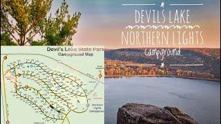 Devils Lake Northern Lights Campground tour.  State Park Camping, open fields or woods