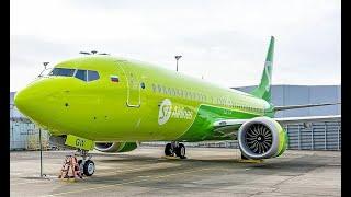 Взлет Boeing 737-800 с аэропорта Толмачёво.  г.  Новосибирск.  Вид из окна.