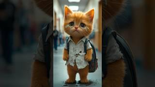 Poor kitten gets bullied on his first day of school