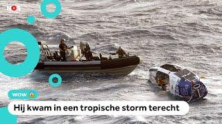 Man die oceaan over wilde roeien gered