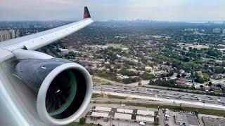 Air Canada Airbus A220-300 Bumpy Cloudy Landing at Toronto Pearson | YUL-YYZ