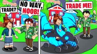 NOOB With a MEGA NEON SHADOW DRAGON! (Roblox Adopt Me)