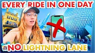 Every Ride in EPCOT WITHOUT Lightning Lane? -- ONE DAY CHALLENGE