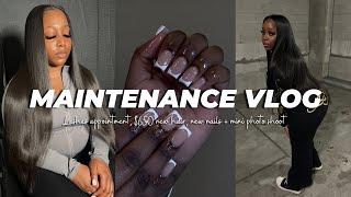 MAINTENANCE VLOG  $650 new hair, lash appt, new nails, work vibes + mini photo shoot & more!!