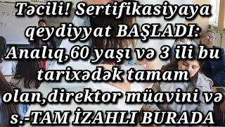 Sertifikasiyaya qeydiyyat BAŞLADI: Analıq,60 yaşı və 3 ili bu tarixədək tamam olan və s.-Tam İZAHLI