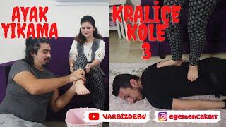 KRALİÇE KÖLE 3 !!! ( KRAL VEZİR ) AYAK YIKAMA SIRT ÇİĞNEME !