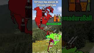 Refresco más popular de cada país americano #mapping #geography #america #shorts #map
