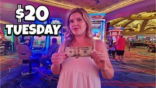 I Put $20 in 10 Slot Machines in Las Vegas... Watch What Happens Next!