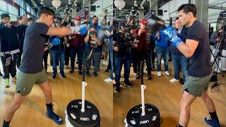 Ryan Garcia DISPLAYS his SPEED as he PLUMMELS the Reflex Bag on LIVE!