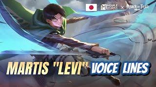 Martis Levi Voice Lines And Quotes | Mobile legends X Attack on Titan