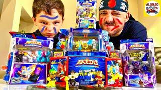 Akedo Powerstorm collection Alonso Ninja vs Dad | Face painting challenge