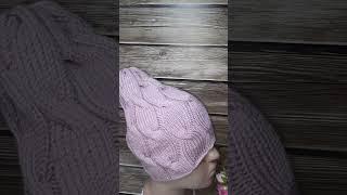 Knitting-a-beanie-hat-with-braids.