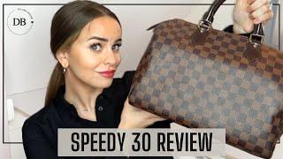 LOUIS VUITTON SPEEDY 30 DAMIER EBENE REVIEW + WHAT'S IN MY BAG? | DILARA BOSAK