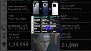 Samsung S25 Ultra Vs OnePlus 13 Vs iQOO 13 Comparison Spexs #fun #trendy