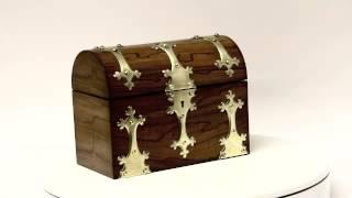 A Victorian Walnut Domed Topped Tea Caddy