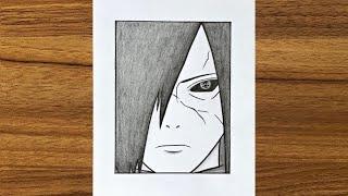 How to draw Madara Uchiha step by step | Anime drawing tutorial for beginners pencil | Anime drawing