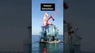 A robotic demolition in Canada #demolition #earthquake #viralshortvideo