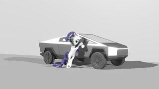 Rarity With Tesla Cybertruck | MLP Blender Animation