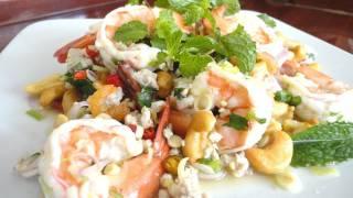 Yum Ta Krai (Spicy Lemongrass Salad with Cashew nuts) - Thai Food Cooking Tutorial