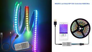 Meter WS2812B Addressable 5050 RGB Strip With USB SP110E Bluetooth APP Led Controller Kit