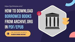 How To Download Borrowed Books From archive.org In PDF/EPUB