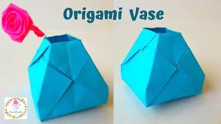 Origami Flower Vase | Easy Origami for Beginners | Aureliarts